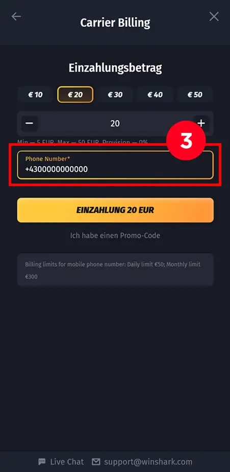 Bestätige deine Telefonnummer