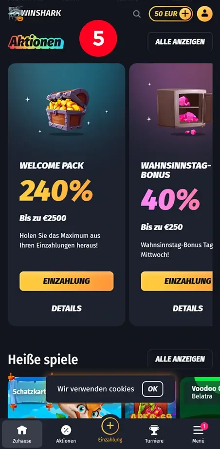 Erhalten Sie die Bestätigung und Ihr Guthaben