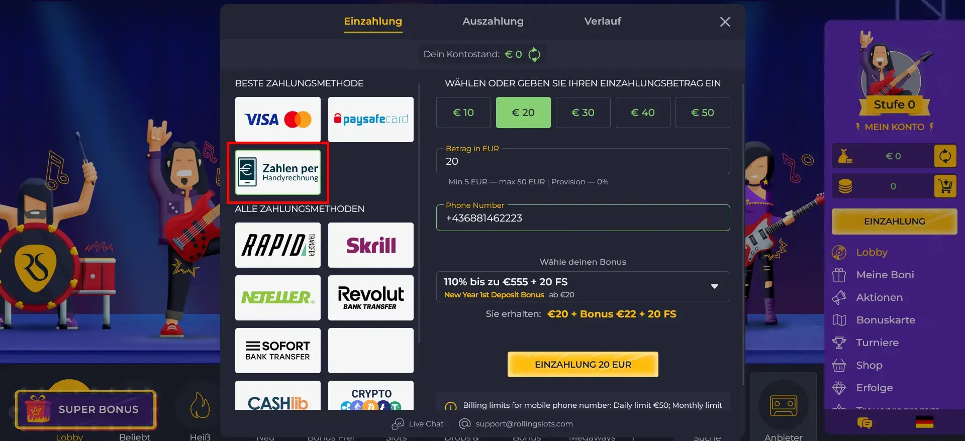 Rolling Slots - VPN freundlich
