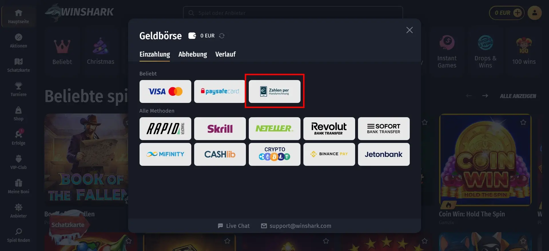 Winshark Casino - Die beste Auswahl im Februar